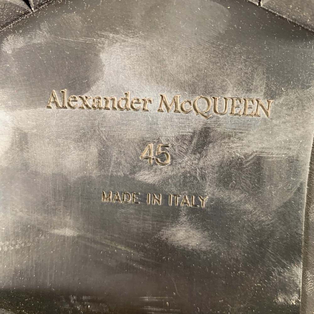 ALEXANDER MCQUEEN Black Leather Combat Lace-Up Boots - Picture 8 of 9